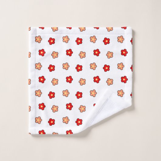 Rosa Blume Boho Chic Badhandtuch Set (Waschlappen)