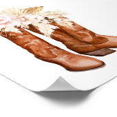 Rosa Blume Boots Babydusche Begrüßungszeichen Poster (Ecke)