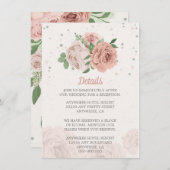 Rosa Blume, botanisch Begleitkarte (Vorne/Hinten)