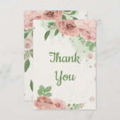 Rosa Blume, botanisch Dankeskarte (Vorne/Hinten)