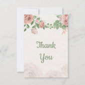 Rosa Blume, botanisch Dankeskarte (Vorderseite)