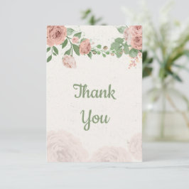 Rosa Blume, botanisch Dankeskarte