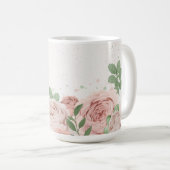 Rosa Blume, botanisch Kaffeetasse (VorderseiteRechts)