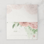 Rosa Blume, botanisch Platzkarte (Außenseite Aufgefaltet)