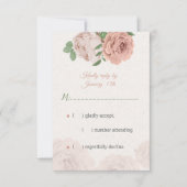 Rosa Blume, botanisch RSVP Karte (Vorderseite)