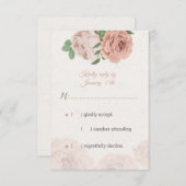 Rosa Blume, botanisch RSVP Karte (Vorne/Hinten)