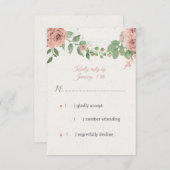 Rosa Blume, botanisch RSVP Karte (Vorne/Hinten)