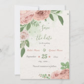 Rosa Blume, botanisch Save The Date (Vorderseite)
