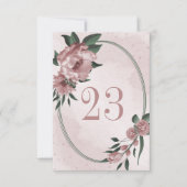 rosa Blume botanische geometrische Tischnummer (Vorderseite)