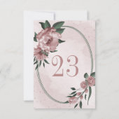 rosa Blume botanische geometrische Tischnummer (Rückseite)