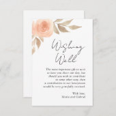 Rosa Blume. Botanische Hochzeit Begleitkarte (Vorne/Hinten)