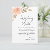 Rosa Blume. Botanische Hochzeit Begleitkarte (Stehend Vorderseite)