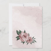 Rosa Blume botanische Hochzeit Einladung (Rückseite)