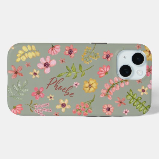 Rosa Blume Botanische Weibchen Name Case-Mate iPhone Hülle (Rückseite (Horizontal))