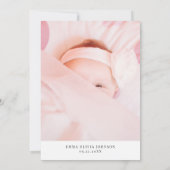 Rosa Blume Bouquet Foto Babydusche Dankeskarte (Rückseite)