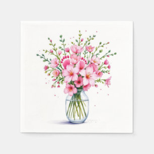 Rosa Blume Bouquet mit Babynahrung Serviette