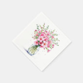 Rosa Blume Bouquet mit Babynahrung Serviette (Ecke)