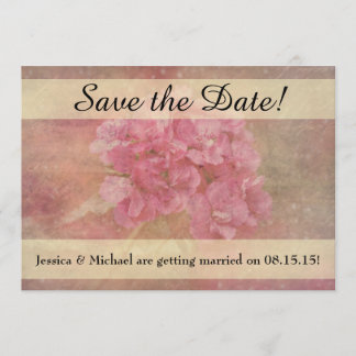 Rosa Blume Bouquet Save the Date Karte mit Umschla