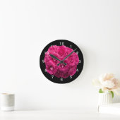 Rosa Blume Bouquet Wall Clock Runde Wanduhr (Zuhause)