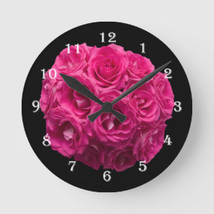 Rosa Blume Bouquet Wall Clock Runde Wanduhr