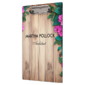 Rosa Blume, Braunholz Klemmbrett (Links)