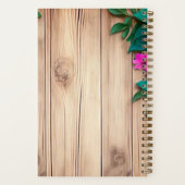 Rosa Blume, Braunholz Notizblock (Rückseite)