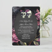 Rosa Blume Braut & Bräutigam Einladung zur Hochzei (Stehend Vorderseite)