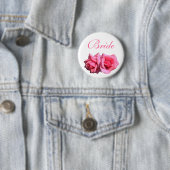 Rosa Blume Braut oder Bräutigam Hochzeit Button (Beispiel)