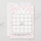 Rosa Blume Brautparty Bingo Cards Einladung (Vorderseite)
