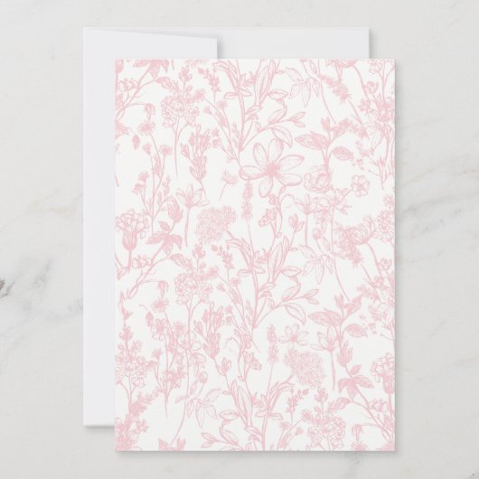 Rosa Blume Brautparty Bingo Cards Einladung (Rückseite)