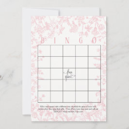 Rosa Blume Brautparty Bingo Cards Einladung