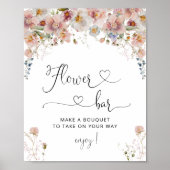 Rosa Blume Brautparty Blume Bar-Zeichen Poster (Vorne)