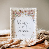 Rosa Blume Brautparty Blume Bar-Zeichen Poster