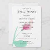 Rosa Blume Brautparty Einladung (Vorderseite)