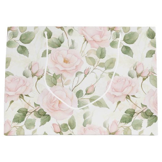 Rosa Blume Brautparty Große Geschenktüte (Vorderseite)