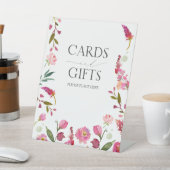 Rosa Blume Brautparty Karten und Geschenke Sockelschild (In SItu)