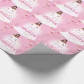 Rosa Blume Brautparty Niedlich Geschenkpapier (Ecke)