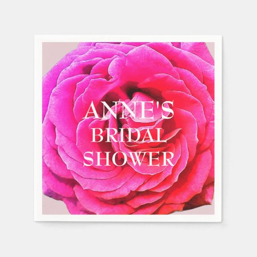 Rosa Blume, Brautparty Papier Napkins Serviette (Vorderseite)