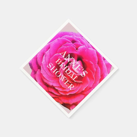 Rosa Blume, Brautparty Papier Napkins Serviette (Ecke)
