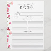 Rosa Blume Brautparty Rezept Binder Seite (Vorderseite)
