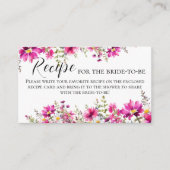 Rosa Blume Brautparty Rezept für Braut zu sein Begleitkarte (Vorderseite)