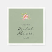 Rosa Blume | Brautparty Serviette (Vorderseite)