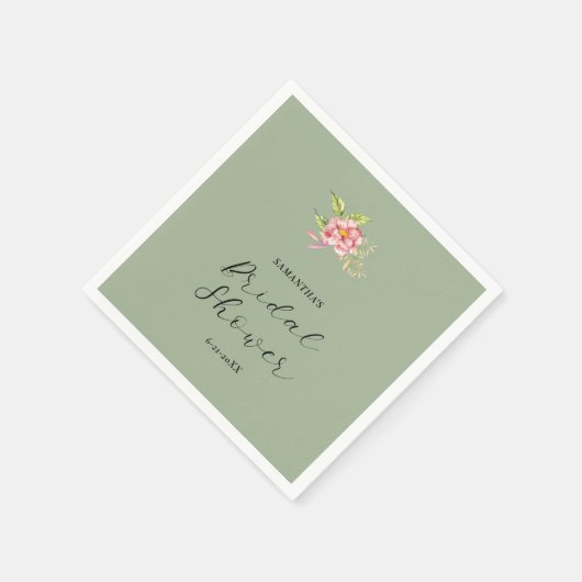 Rosa Blume | Brautparty Serviette (Ecke)