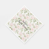 Rosa Blume Brautparty Serviette (Ecke)