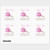 Rosa Blume Brautparty Square Sticker (Blatt)