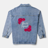 Rosa Blume Brautviertel Jeansjacke (Rückseite)