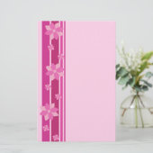 Rosa Blume Briefpapier (Stehend Vorderseite)