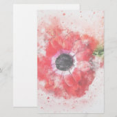 Rosa Blume Briefpapier (Vorne/Hinten)