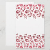 Rosa Blume Briefpapier (Vorne/Hinten)