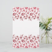 Rosa Blume Briefpapier (Stehend Vorderseite)